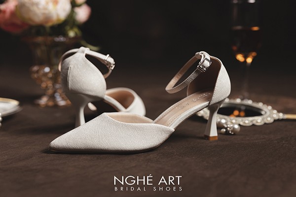 Giày cưới Nghé Art basic 430 - Trắng - 7 phân