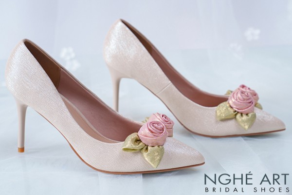 Giày cưới Nghé Art Rose Candy cao gót 10p 559-377-vang-pastel-4b - Vàng pastel - 10 phân